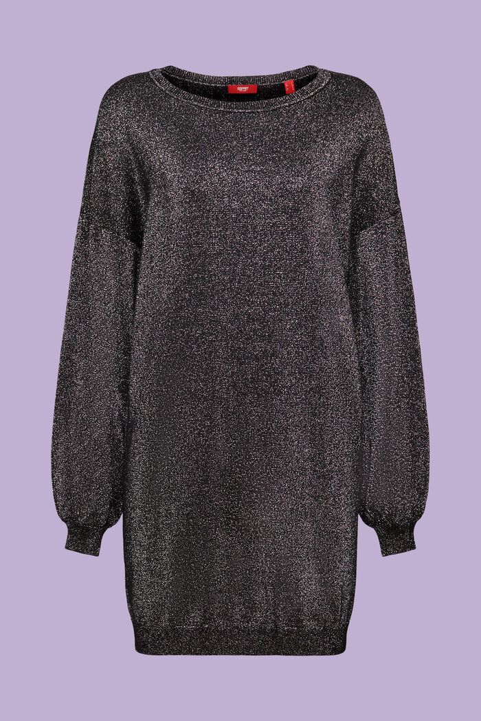 Mini-robe scintillante en maille, LENZING™ ECOVERO™, BLACK, detail image number 6