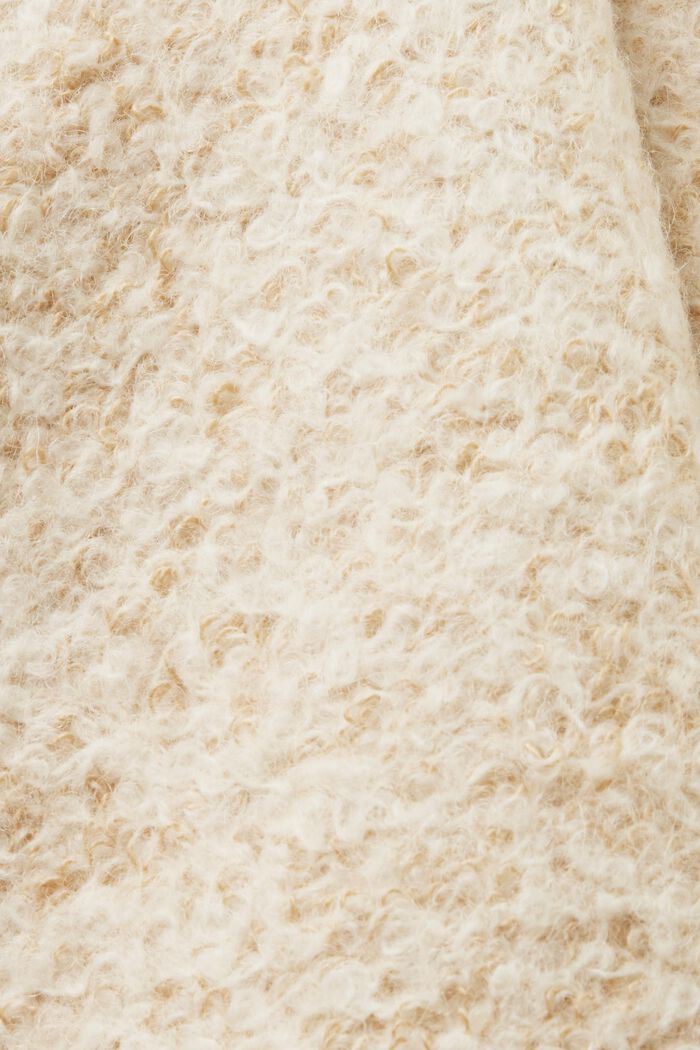 Manteau à capuche en mélange de laine bouclée, SAND, detail image number 6