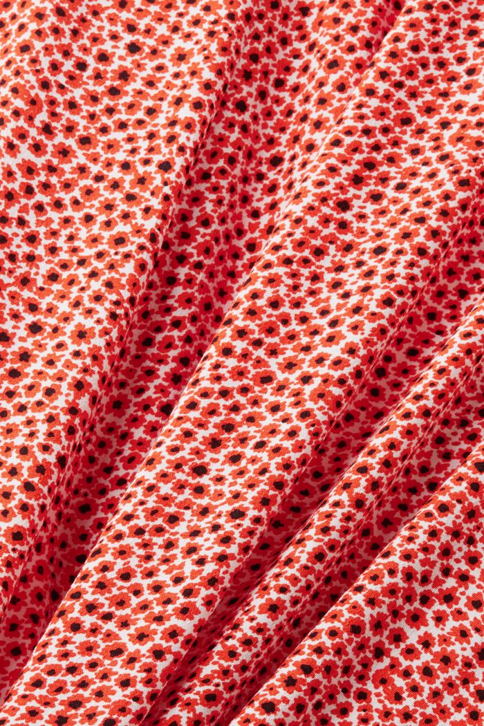 Jupe longueur midi à motif floral all-over, ORANGE RED, detail image number 5