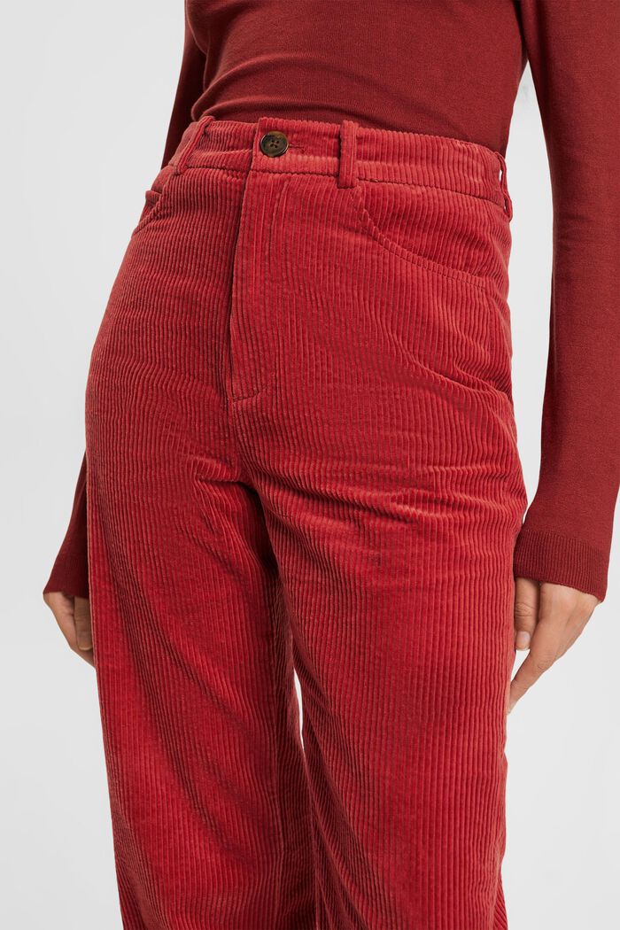 Pantalon en velours côtelé de coton, TERRACOTTA, detail image number 0