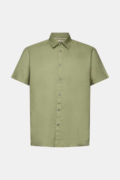 T-shirt à manches courtes en mélange de lin et de coton