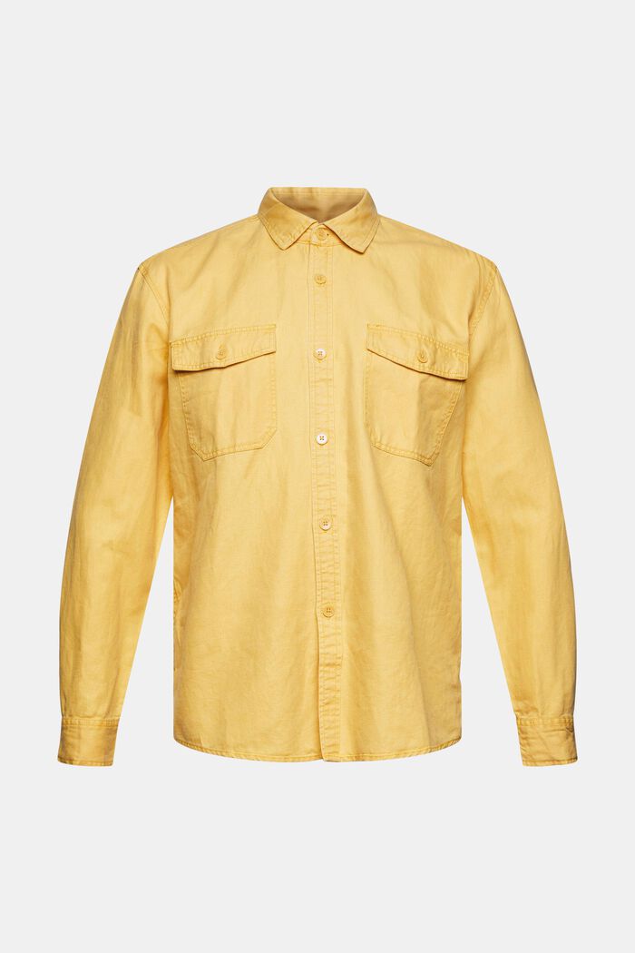 En lin mélangé : chemise oversize, YELLOW, detail image number 5