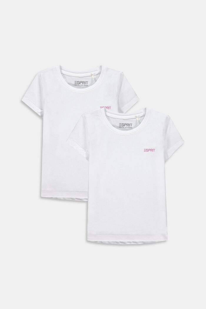 Lot de 2 t-shirts en coton stretch, WHITE, detail image number 0