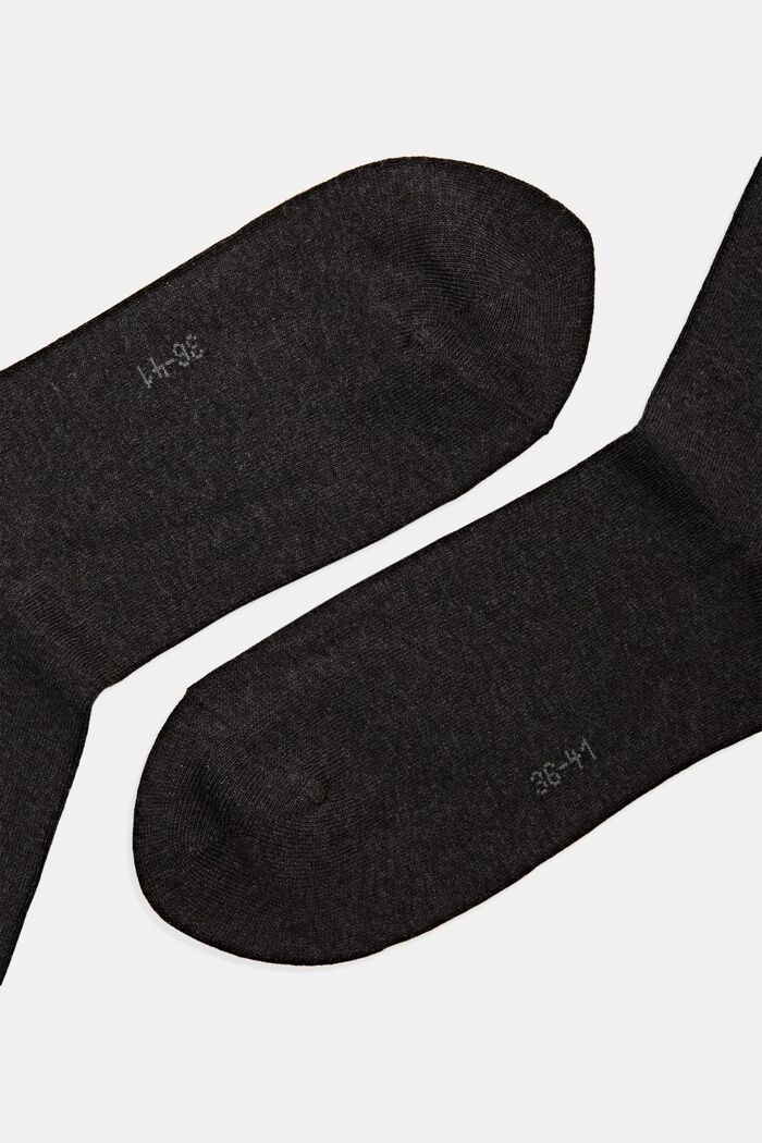 5 paires de chaussettes uni, coton bio, ANTHRACITE MELANGE, detail image number 1