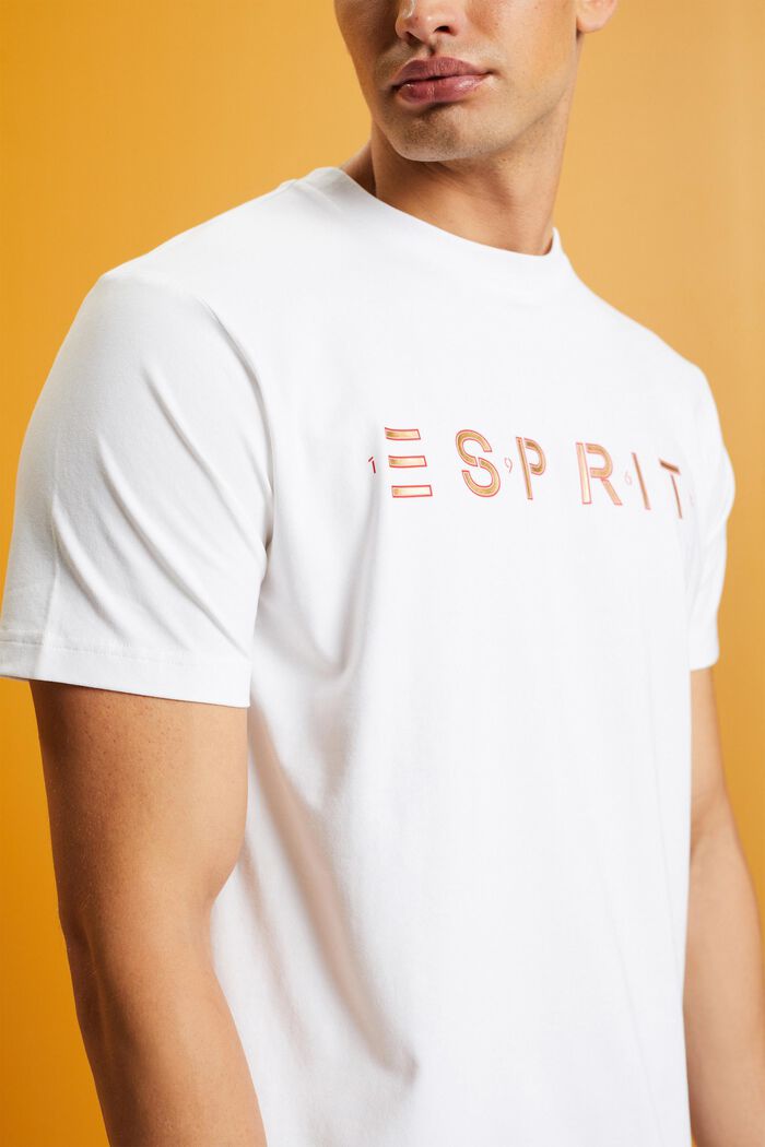 T-shirt à logo en jersey de coton, WHITE, detail image number 2