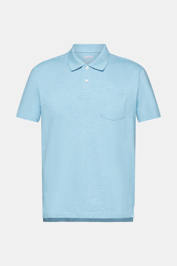 Polo chiné, LIGHT TURQUOISE, detail image number 5