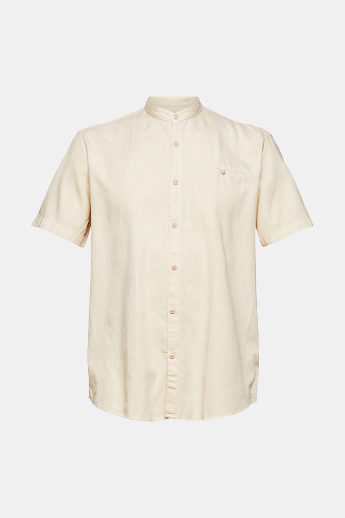 À teneur en TENCEL™ : la chemise à col droit, CREAM BEIGE, detail image number 0