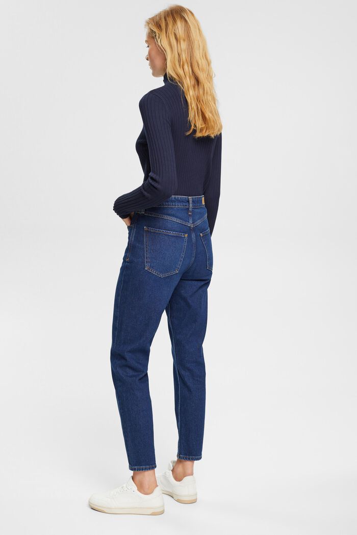 Jean de coupe Mom taille haute, BLUE DARK WASHED, detail image number 3