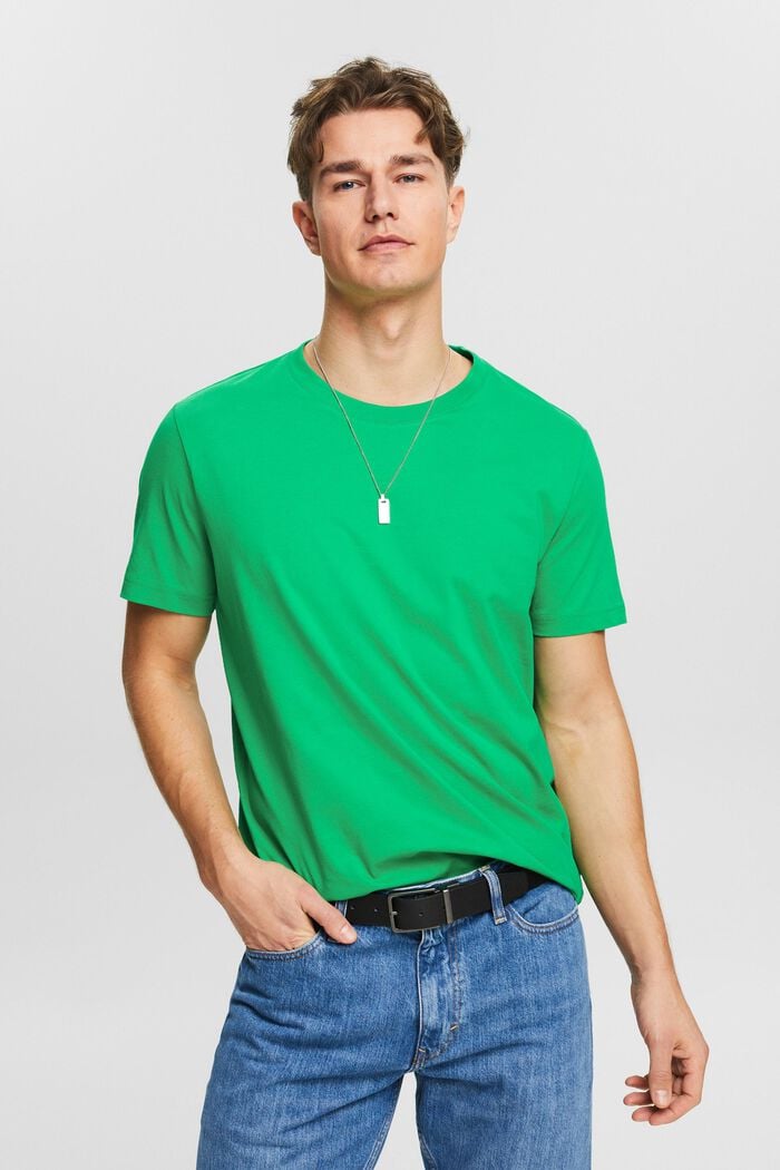 T-shirt en jersey à col ras-du-cou, NEW GREEN, detail image number 0