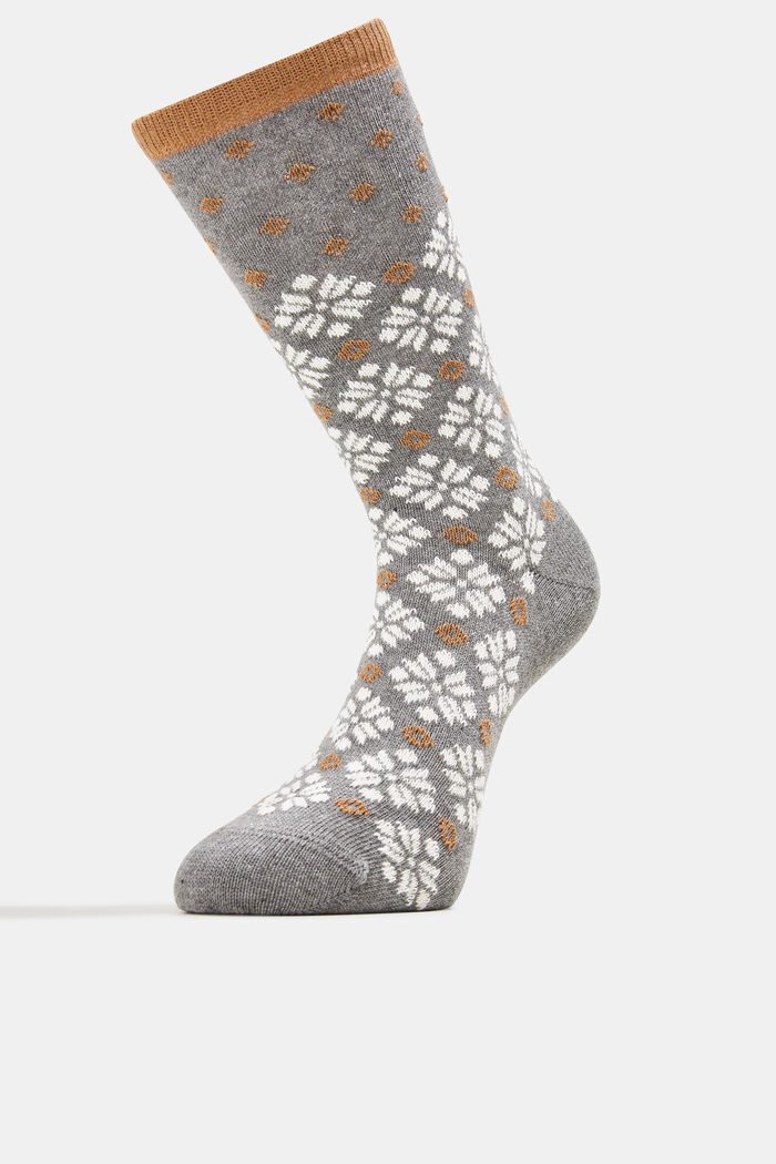 Lot de 3 paires de chaussettes à motif norvégien, GREY/BEIGE, detail image number 1