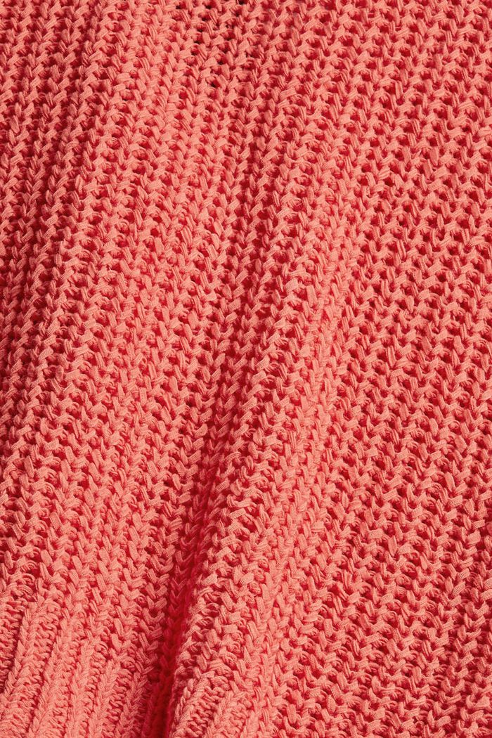 Cardigan en fil ruban, coton mélangé, CORAL, detail image number 4