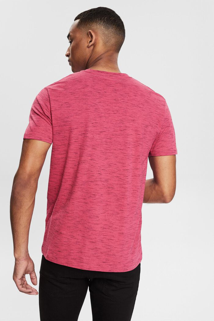 T-shirt en jersey chiné animé d´un logo 3D imprimé, DARK PINK, detail image number 3