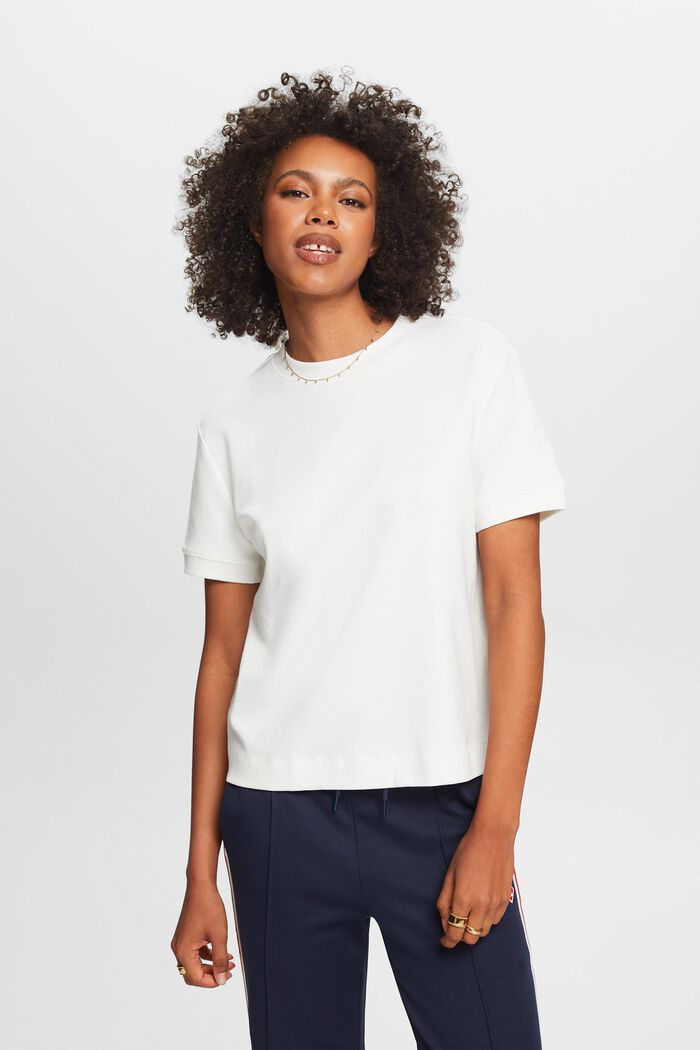 T-shirt à manches courtes et col ras-du-cou, OFF WHITE, detail image number 0