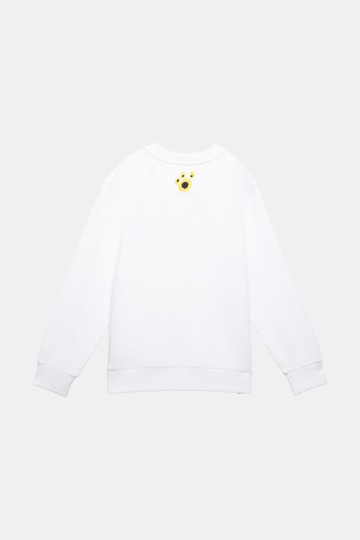 Sweat-shirt en coton orné d’un logo, WHITE, detail image number 3