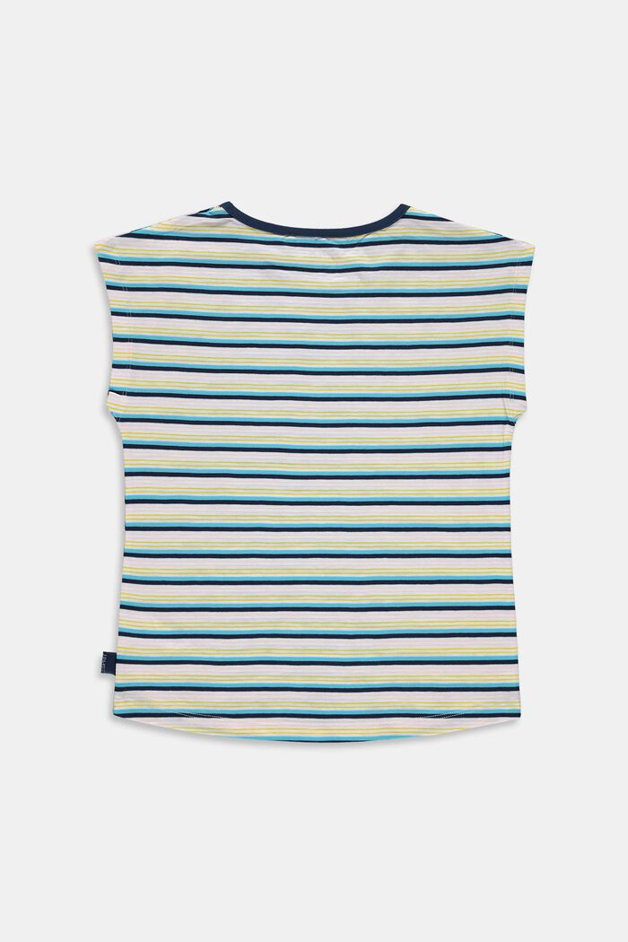 T-shirt à rayures, 100 % coton, PETROL BLUE, detail image number 1