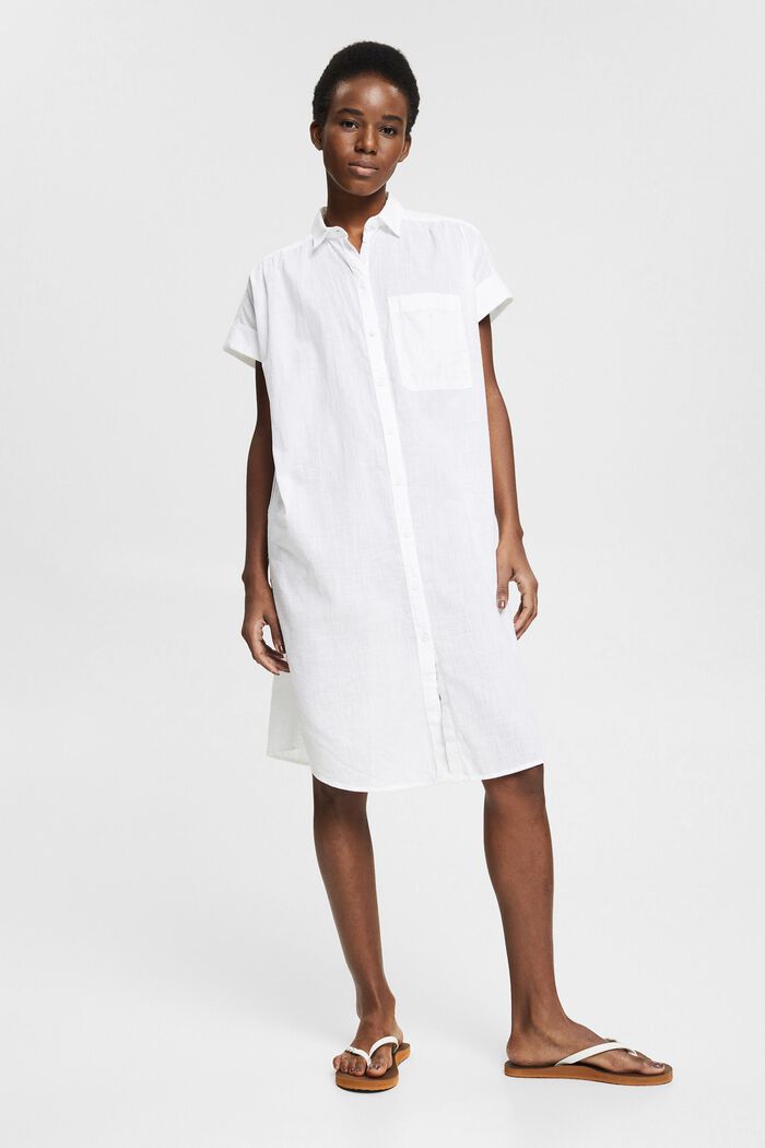 Robe-chemise légère, WHITE, detail image number 6