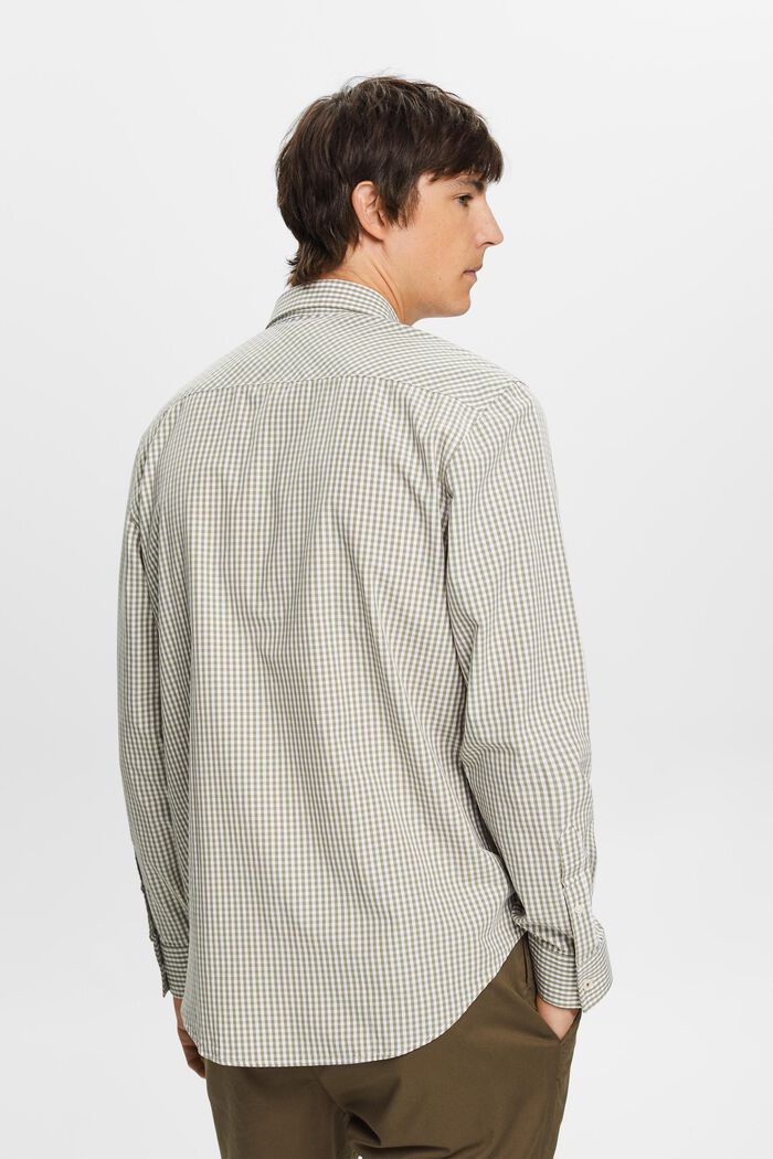 Chemise à col boutonné animée de carreaux vichy, 100 % coton, LIGHT KHAKI, detail image number 3