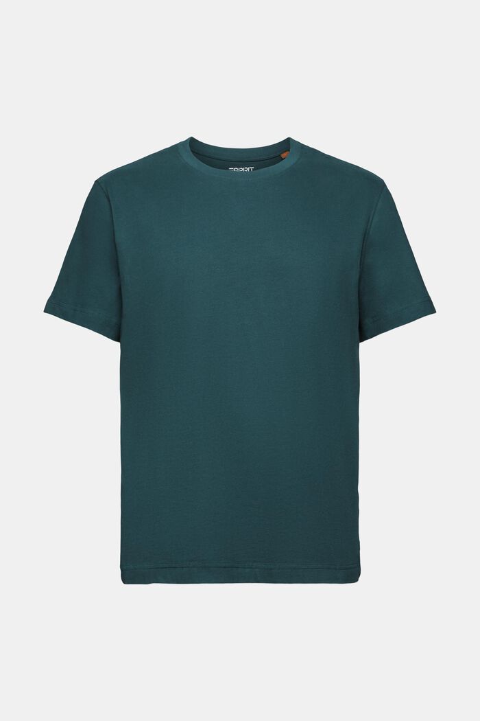T-shirt à encolure ronde en jersey de coton, EMERALD GREEN, detail image number 7