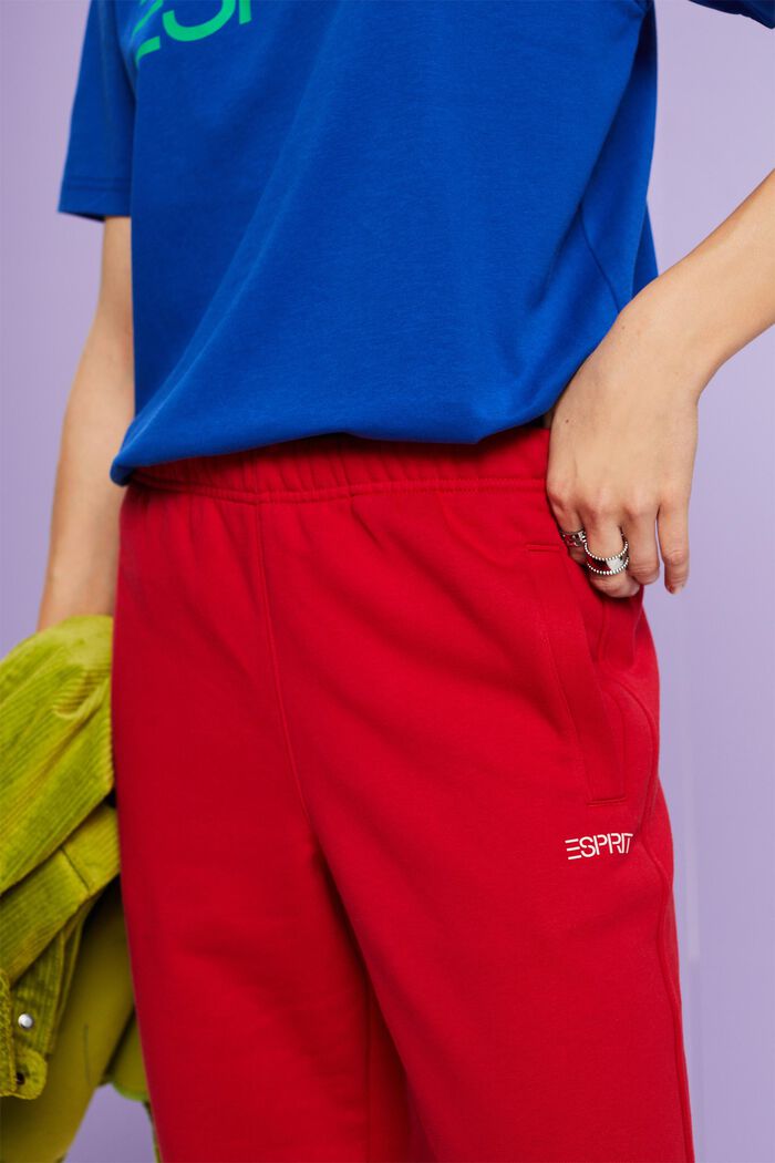 Pantalon de jogging unisexe en maille polaire de coton orné d’un logo, RED, detail image number 2