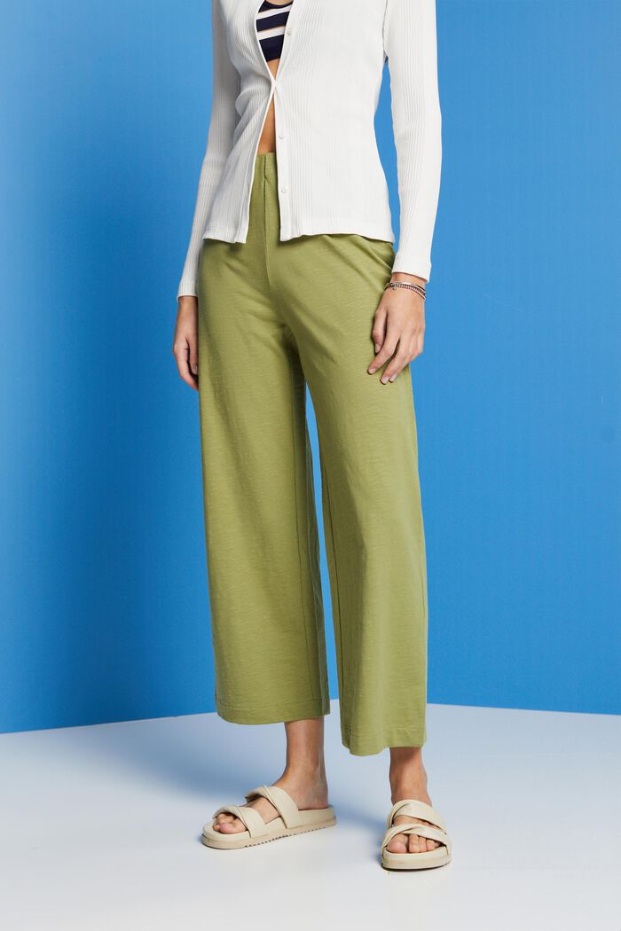Jupe-culotte en jersey, 100 % coton, PISTACHIO GREEN, detail image number 0