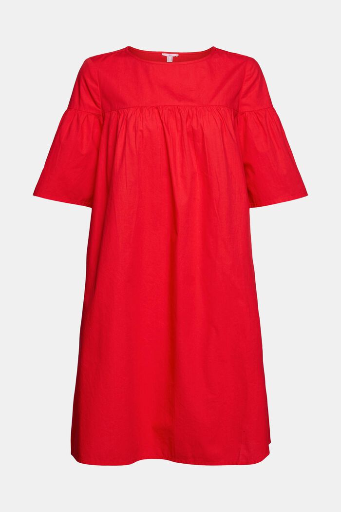 Robe chemisier longueur genoux, RED, overview