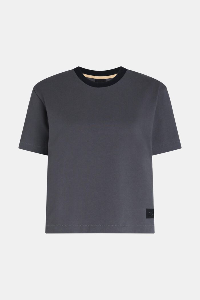 T-shirt de coupe carrée en jersey lourd, DARK GREY, detail image number 4