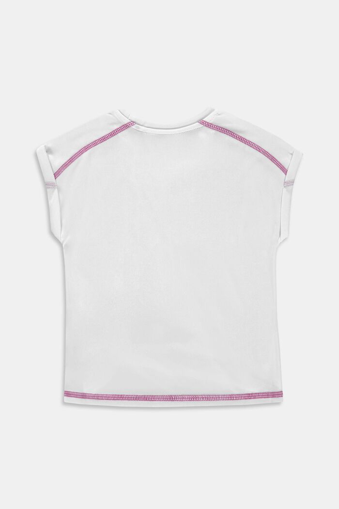 T-shirt de sport à coutures contrastantes, WHITE, detail image number 1