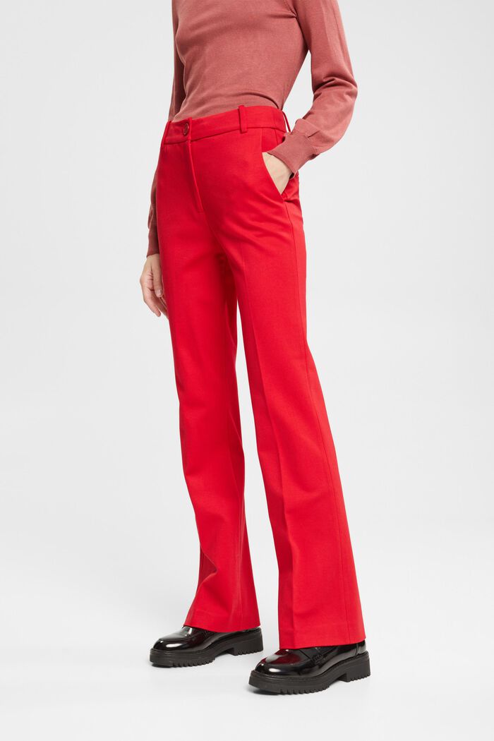 Pantalon stretch de coupe bootcut à taille haute, DARK RED, detail image number 0