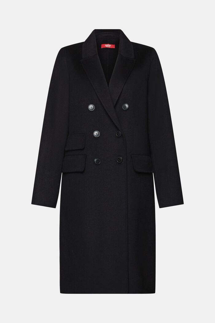 Manteau croisé en laine mélangée, BLACK, detail image number 6