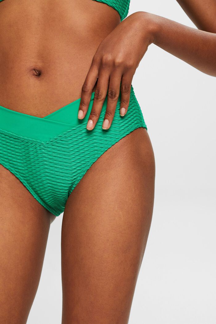 En matière recyclée : le bas de bikini texturé, GREEN, detail image number 1