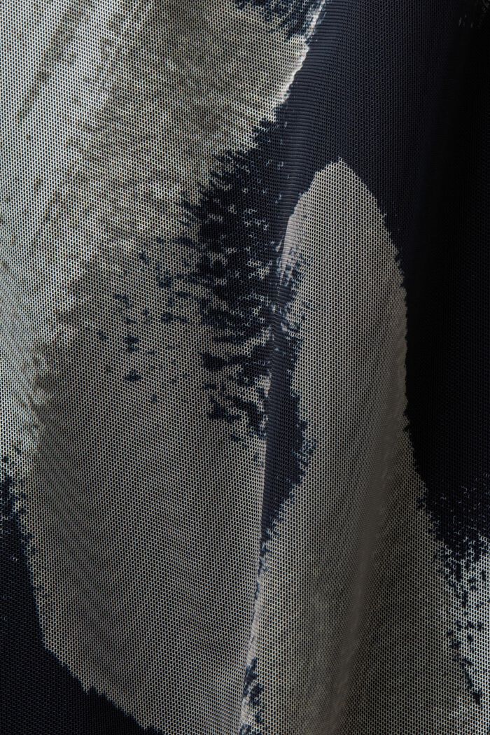 Jupe longueur midi en mesh imprimé, BLACK, detail image number 6