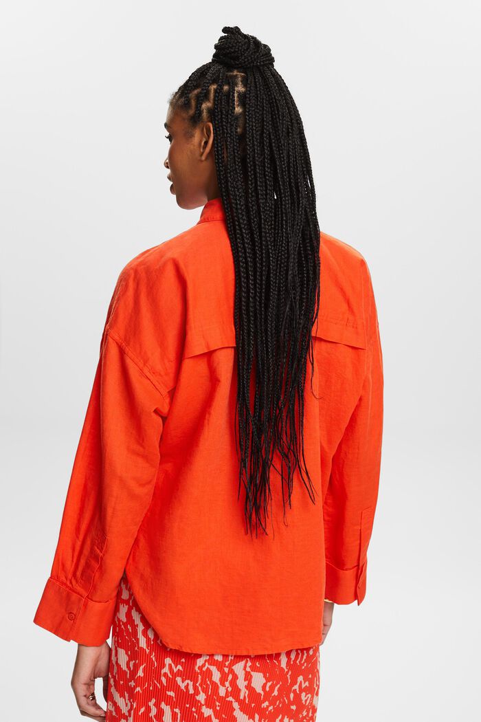 Blouses woven, BRIGHT ORANGE, detail image number 2