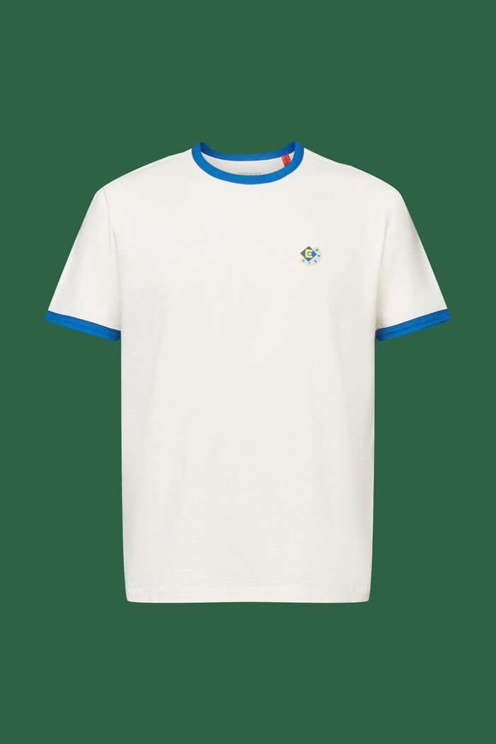 T-shirt col rond en coton à logo, OFF WHITE, detail image number 6