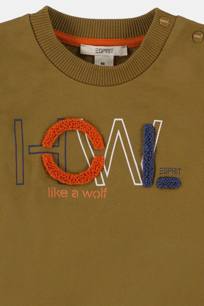 Sweat-shirt à éléments 3D, coton biologique, RUST BROWN, detail image number 2