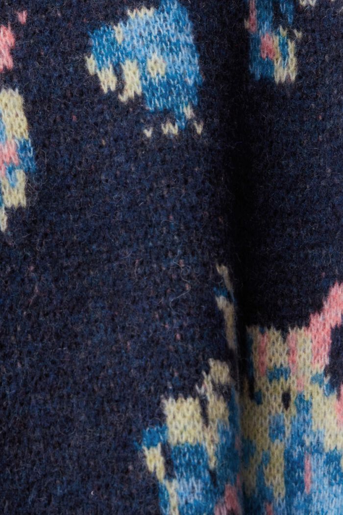 Cardigan en jacquard, laine mélangée, PETROL BLUE, detail image number 1