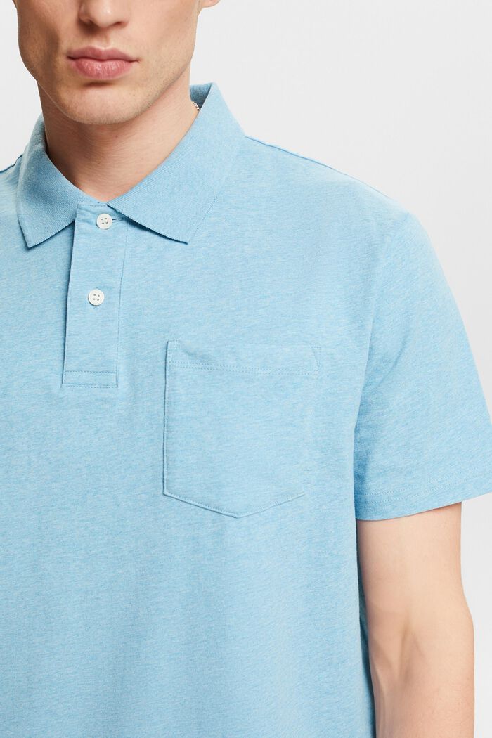 Polo chiné, LIGHT TURQUOISE, detail image number 3