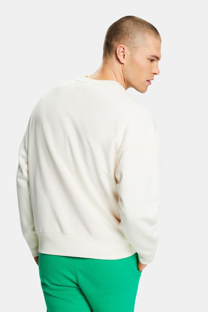 Sweat-shirt unisexe en maille polaire de coton orné d’un logo, OFF WHITE, detail image number 4