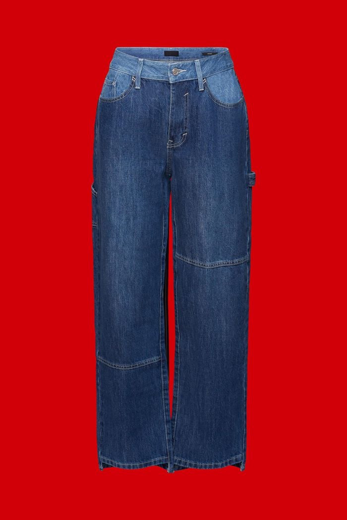Jeans de coupe 90s asymétrique à jambes larges, BLUE LIGHT WASHED, detail image number 8