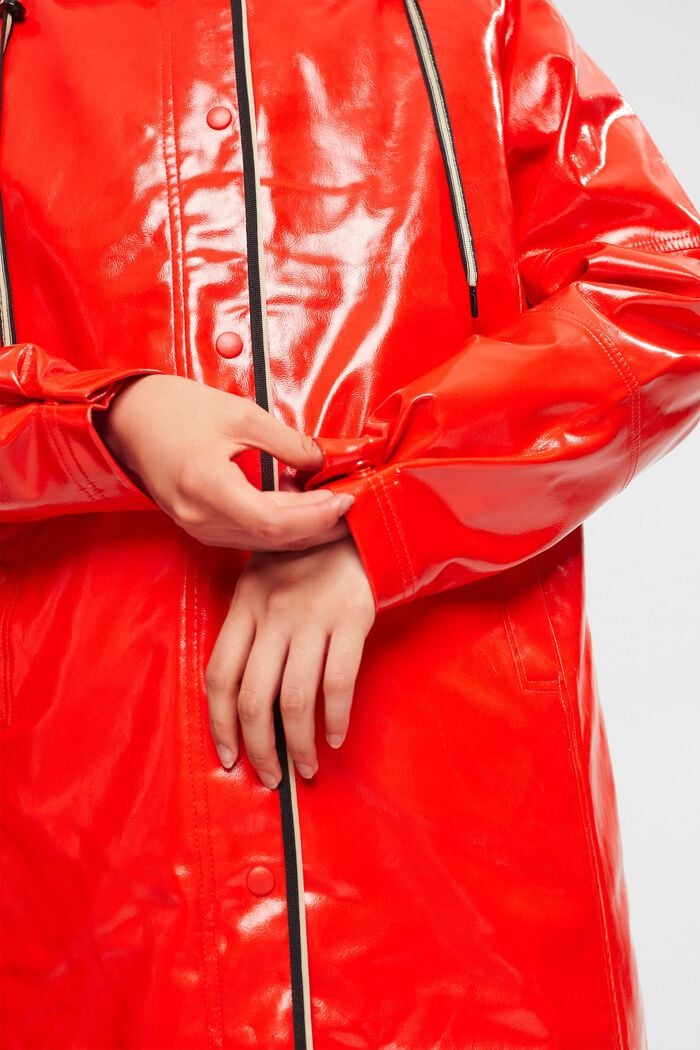 Manteau en similicuir verni, RED, detail image number 2