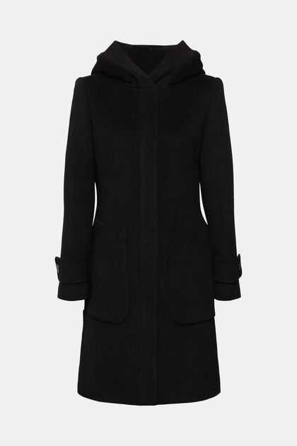 Manteau à teneur en laine, BLACK, overview