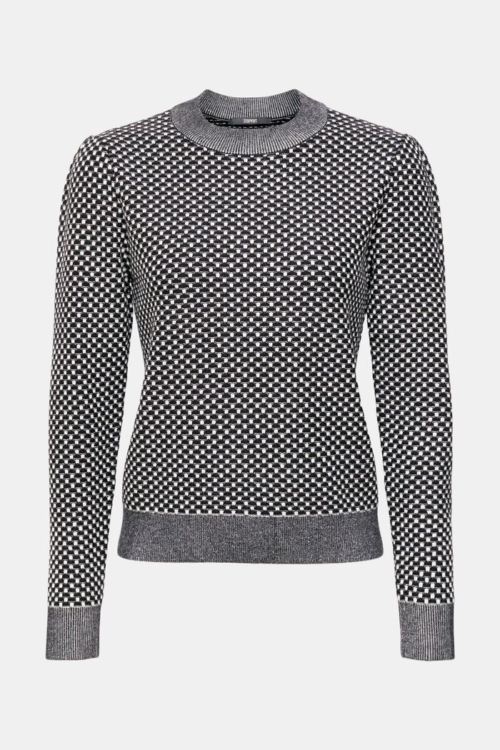 Pull-over en maille bicolore, LENZING™ ECOVERO™, BLACK, overview