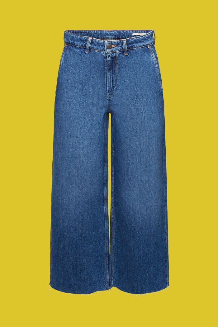 Jean de style jupe-culotte à taille haute, BLUE MEDIUM WASHED, detail image number 6