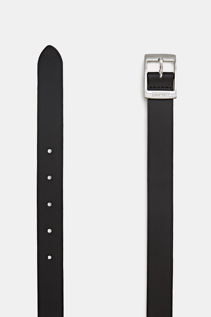 En cuir : la fine ceinture au look basique, BLACK, detail image number 1