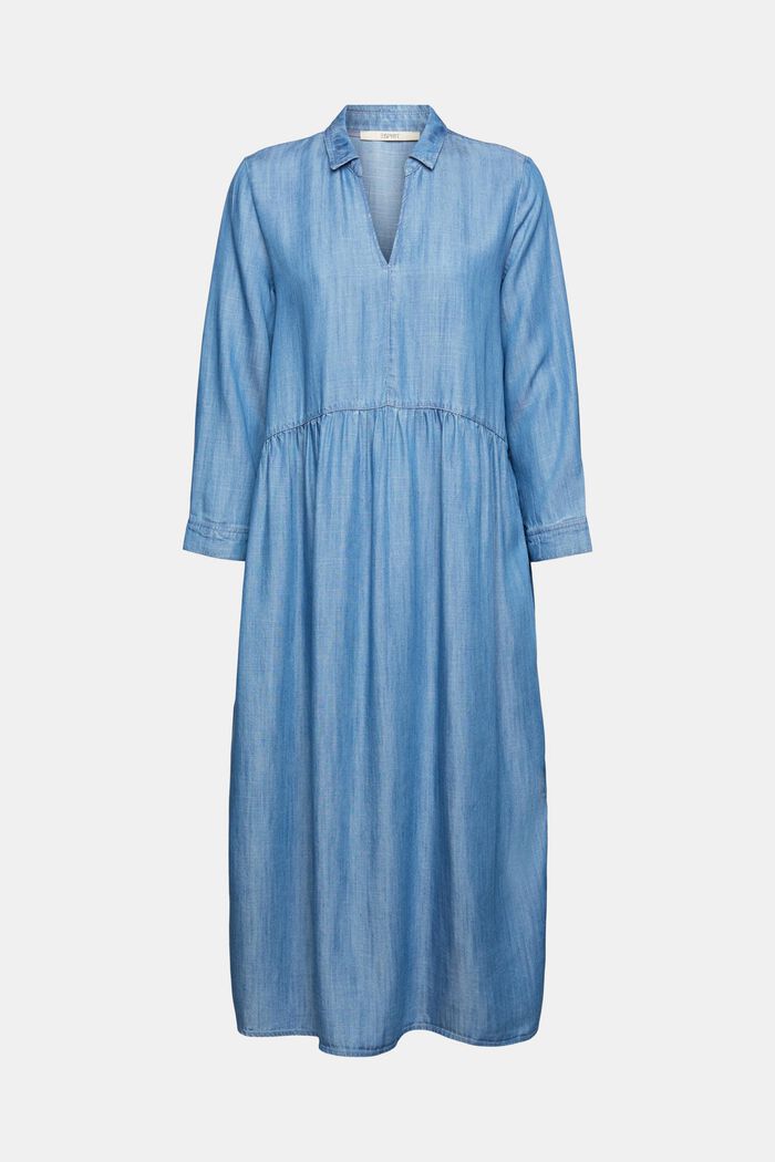 En TENCEL™ : la robe longueur midi d’aspect denim, BLUE MEDIUM WASHED, overview
