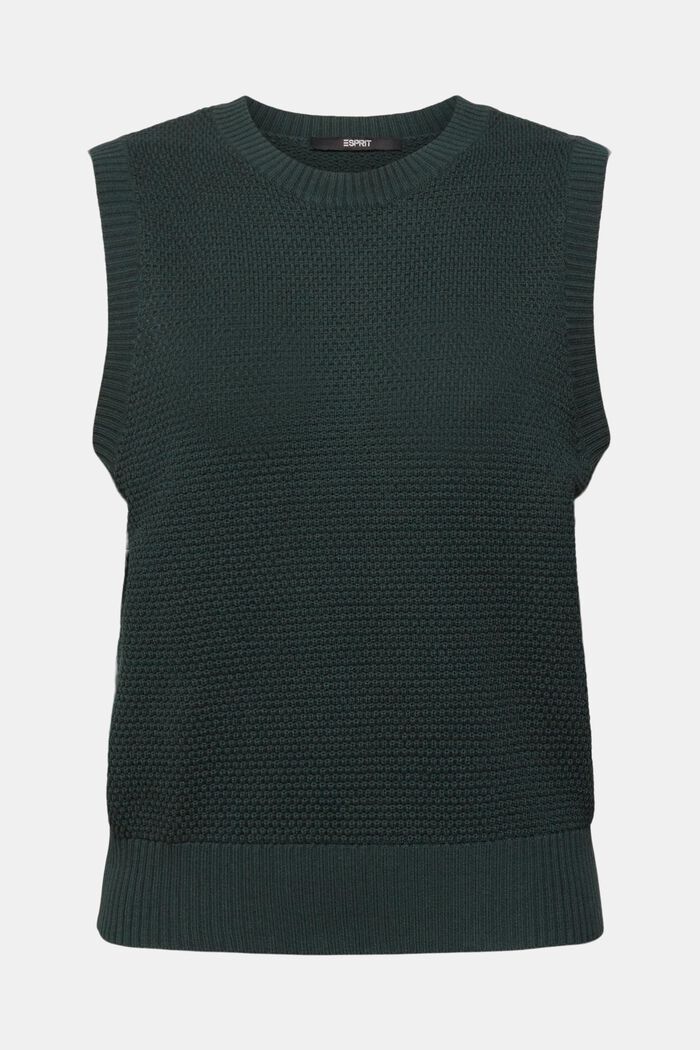 Pull-over sans manches, coton mélangé, DARK TEAL GREEN, detail image number 2