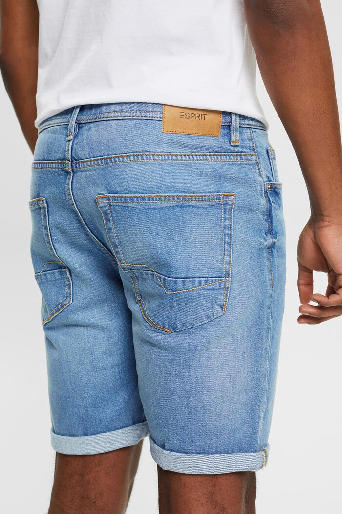 Short en jean en coton, BLUE BLEACHED, detail image number 2