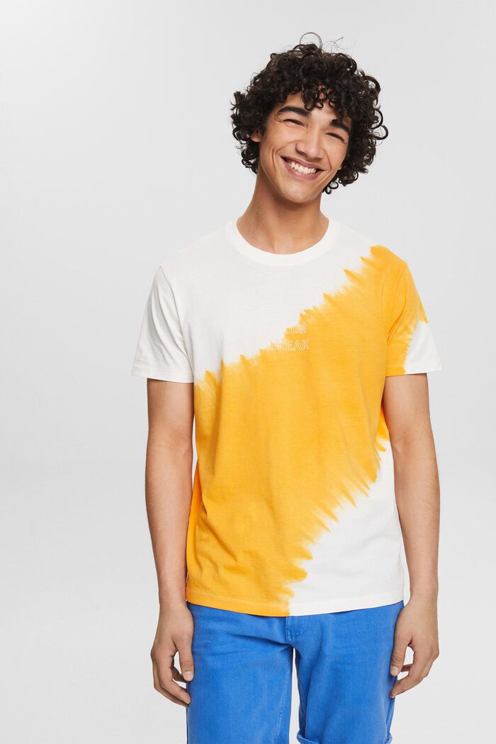 T-shirt en jersey animé d´une teinture batik, SUNFLOWER YELLOW, detail image number 0