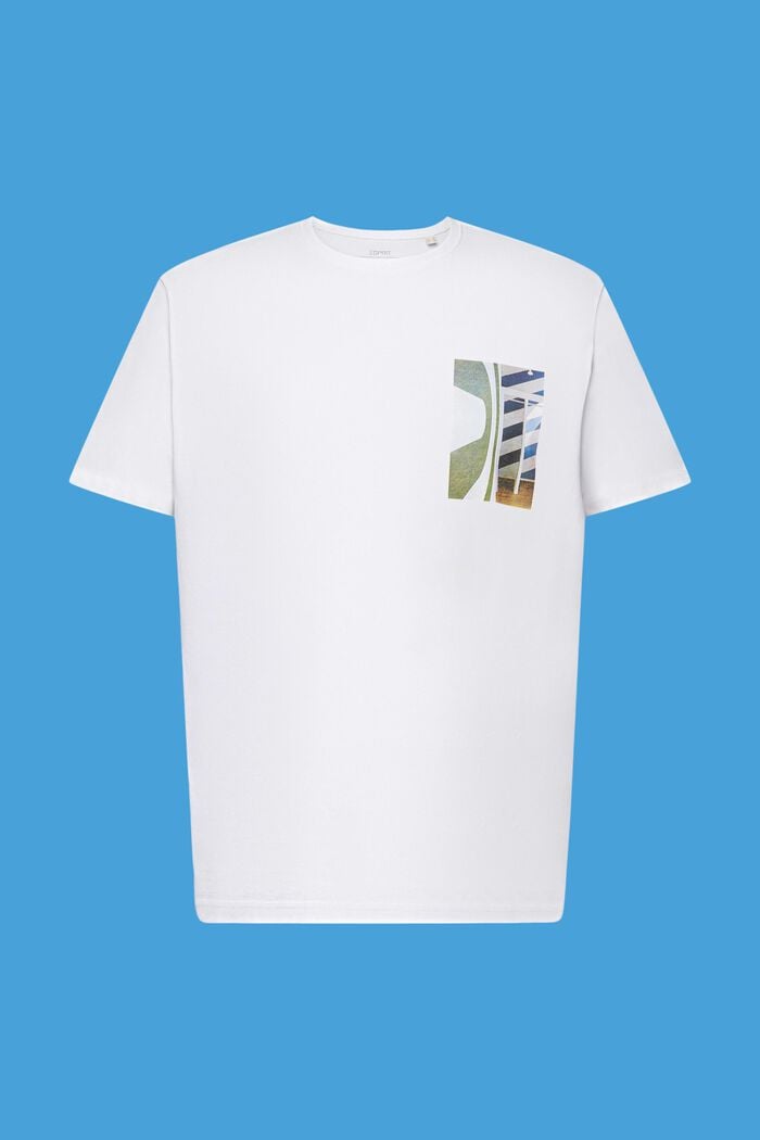 T-shirt à encolure ronde, 100 % coton, WHITE, detail image number 6
