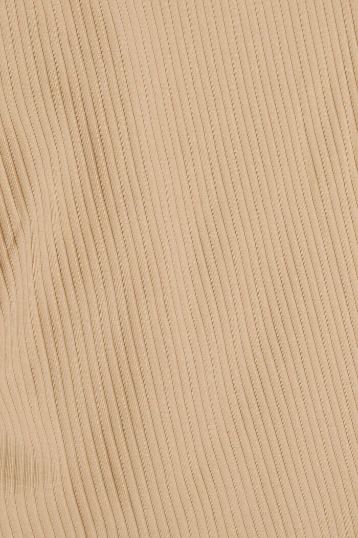 T-shirt à manches longues et patte de boutonnage, coton biologique, BEIGE, detail image number 4