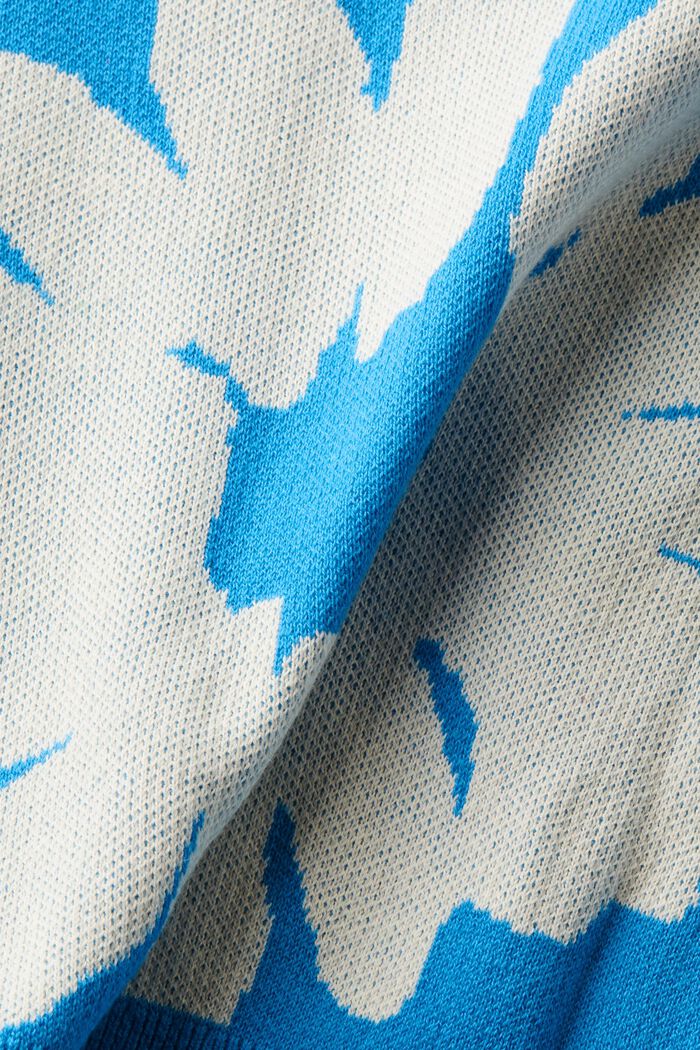 Sweat-shirt en jacquard de coton, BLUE, detail image number 5